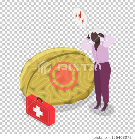 3D Isometric Flat  Illustration of Age Related Changes. Item 3 136408072