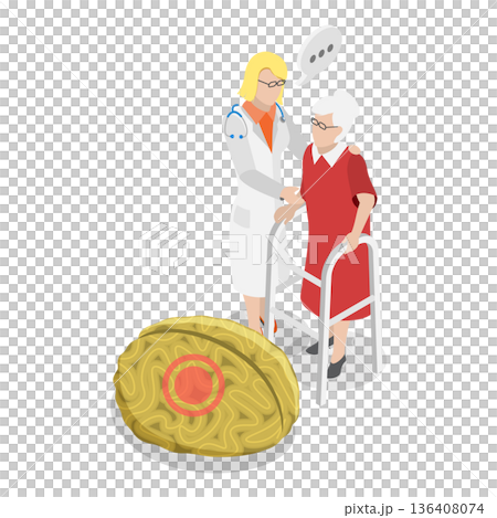 3D Isometric Flat Illustration of Age Related Changes. Item 1 3D Isometric Flat Illustration of Age Related Changes. Item 1 136408074