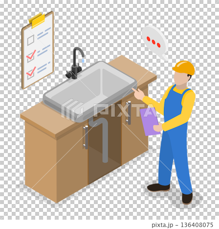 3D Isometric Flat Illustration of Safety Regulations and Health Inspection. Item 3 3D Isometric Flat Illustration of Safety Regulations and Health Inspection. Item 3 136408075