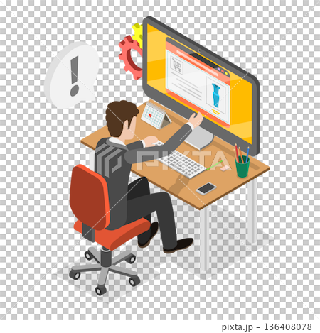 3D Isometric Flat Illustration of Reseller and Distributor. Item 3 3D Isometric Flat Illustration of Reseller and Distributor. Item 3 136408078