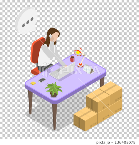 3D Isometric Flat  Illustration of Reseller and Distributor. Item 2 136408079