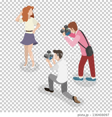 3D Isometric Flat  Illustration of Photo And Video Shooting. Item 4 136408097