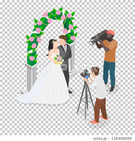 3D Isometric Flat  Illustration of Photo And Video Shooting. Item 2 136408099