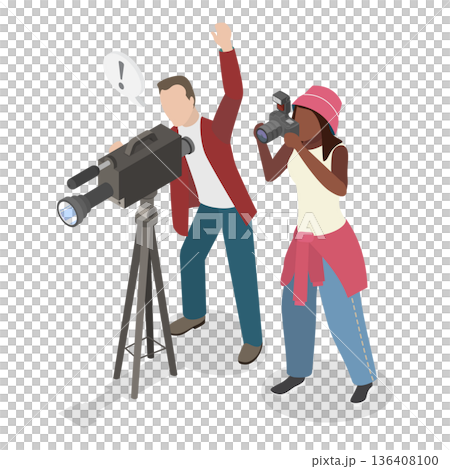 3D Isometric Flat  Illustration of Photo And Video Shooting. Item 1 136408100