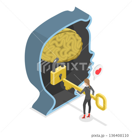 3D Isometric Flat Illustration of Children Mental Health. Item 3 3D Isometric Flat Illustration of Children Mental Health. Item 3 136408110
