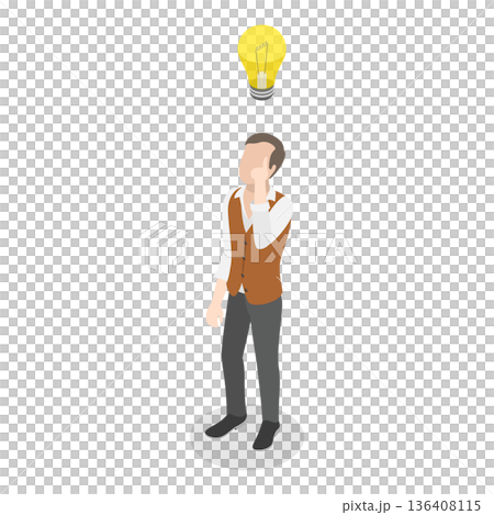 3D Isometric Flat Illustration of Solution for Messy Chaos Situation. Item 2 3D Isometric Flat Illustration of Solution for Messy Chaos Situation. Item 2 136408115