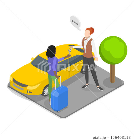 3D Isometric Flat  Illustration of Hotel Services. Item 2 136408118