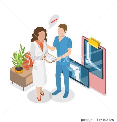 3D Isometric Flat Illustration of Healthcare Courses. Item 3 3D Isometric Flat Illustration of Healthcare Courses. Item 3 136408120