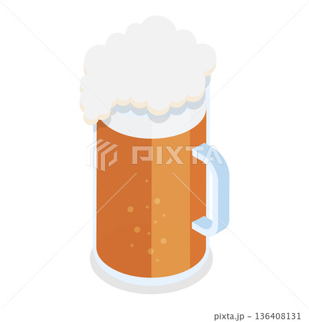 3D Isometric Flat  Illustration of Types Of Beer. Item 6 136408131