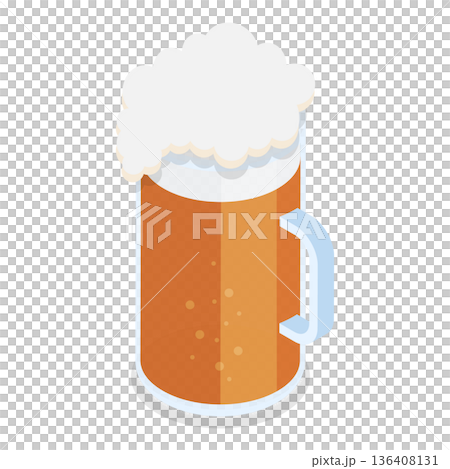 3D Isometric Flat  Illustration of Types Of Beer. Item 6 136408131