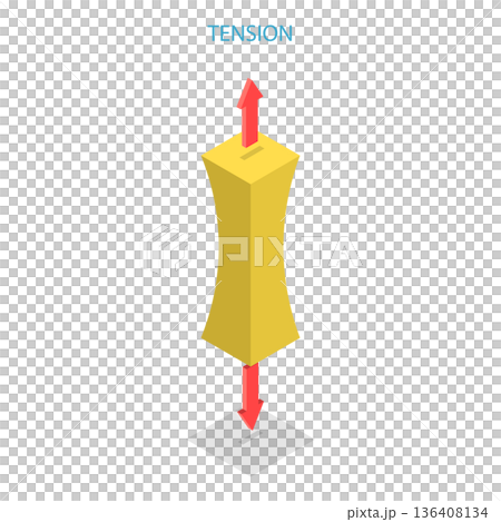 3D Isometric Flat  Illustration of Mechanical Stress Types. Item 4 136408134