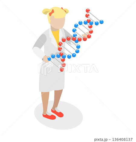 3D Isometric Flat Illustration of Scientists Kids Characters. Item 5 3D Isometric Flat Illustration of Scientists Kids Characters. Item 5 136408137