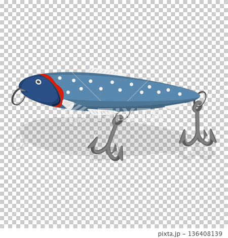 3D Isometric Flat Illustration of Fishing Bait Collection. Item 6 3D Isometric Flat Illustration of Fishing Bait Collection. Item 6 136408139