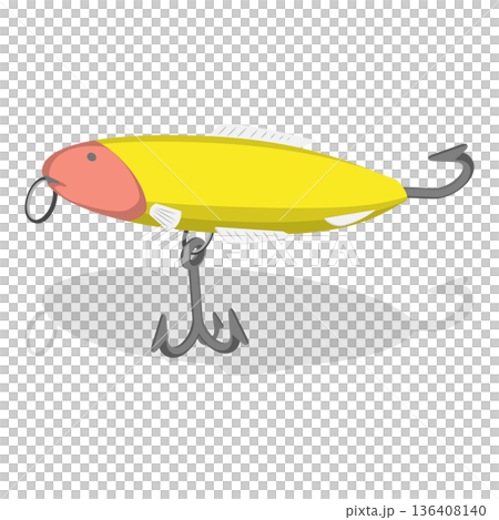 3D Isometric Flat Illustration of Fishing Bait Collection. Item 5 3D Isometric Flat Illustration of Fishing Bait Collection. Item 5 136408140