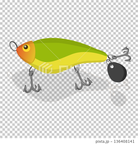 3D Isometric Flat Illustration of Fishing Bait Collection. Item 4 3D Isometric Flat Illustration of Fishing Bait Collection. Item 4 136408141