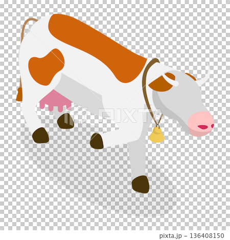 3D Isometric Flat Illustration of Dairy Farm. Item 3 3D Isometric Flat Illustration of Dairy Farm. Item 3 136408150