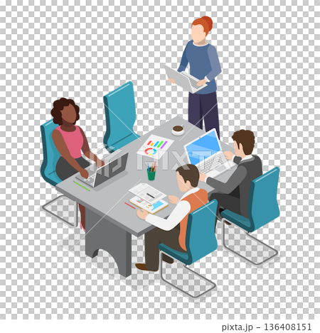 3D Isometric Flat Illustration of Project Management. Item 3 3D Isometric Flat Illustration of Project Management. Item 3 136408151
