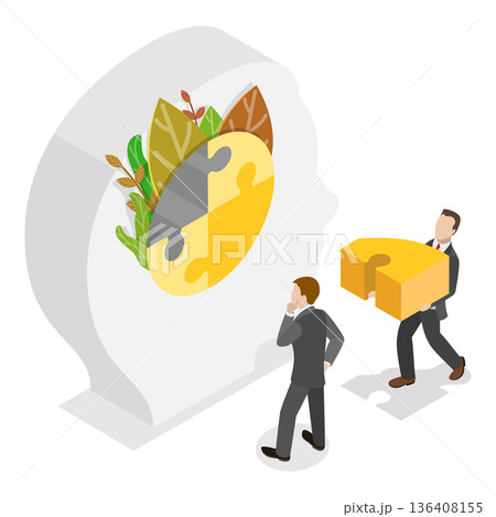3D Isometric Flat Illustration of Psychology. Item 3 3D Isometric Flat Illustration of Psychology. Item 3 136408155