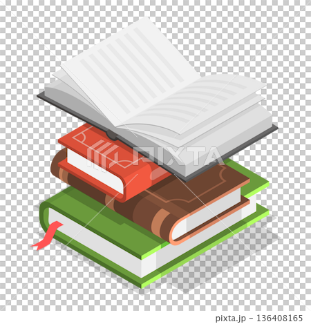 3D Isometric Flat  Illustration of Hands with Books. Item 4 136408165