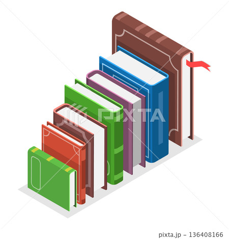 3D Isometric Flat  Illustration of Hands with Books. Item 3 136408166