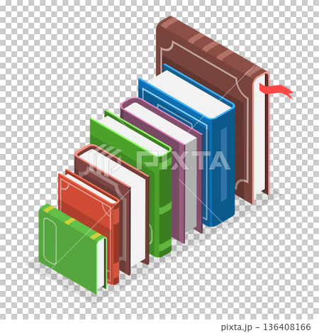 3D Isometric Flat  Illustration of Hands with Books. Item 3 136408166