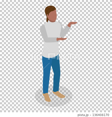 3D Isometric Flat Illustration of Arm Gesture. Item 5 3D Isometric Flat Illustration of Arm Gesture. Item 5 136408170
