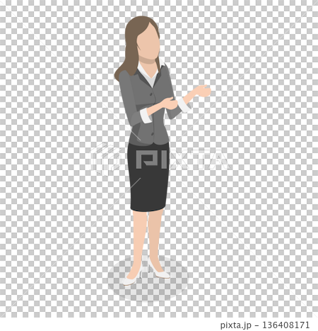 3D Isometric Flat Illustration of Arm Gesture. Item 4 3D Isometric Flat Illustration of Arm Gesture. Item 4 136408171
