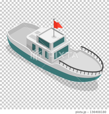 3D Isometric Flat  Illustration of Yachts Maritime Ships. Item 2 136408180