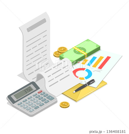 3D Isometric Flat Illustration of Registration Of Claim. Item 3 3D Isometric Flat Illustration of Registration Of Claim. Item 3 136408181