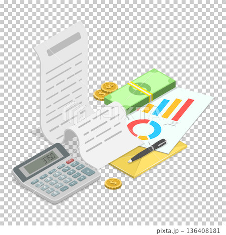 3D Isometric Flat Illustration of Registration Of Claim. Item 3 3D Isometric Flat Illustration of Registration Of Claim. Item 3 136408181