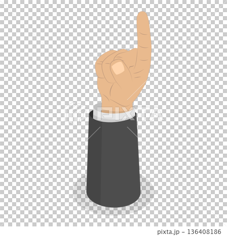 3D Isometric Flat Set of Human Hands Gestures. Item 6 3D Isometric Flat Set of Human Hands Gestures. Item 6 136408186