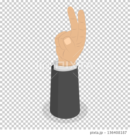 3D Isometric Flat Set of Human Hands Gestures. Item 5 3D Isometric Flat Set of Human Hands Gestures. Item 5 136408187