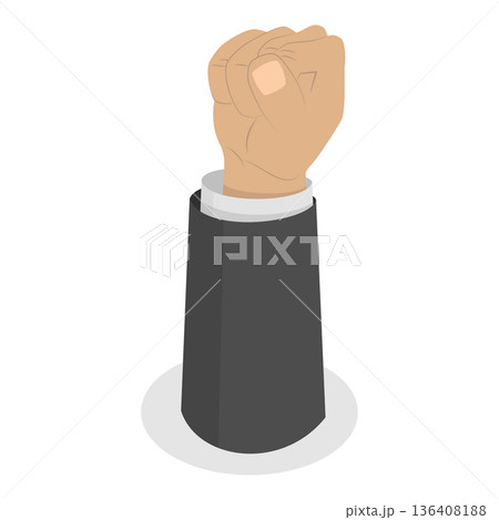 3D Isometric Flat  Set of Human Hands Gestures. Item 4 136408188