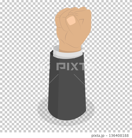 3D Isometric Flat  Set of Human Hands Gestures. Item 4 136408188