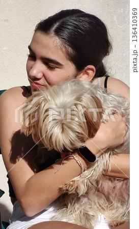 Natural portrait of a teenage girl around 13 to 14 years old. The image captures youthful expression, innocence, and personal identity. Ideal for themes like adolescence, education, lifestyle, emotion 136410369