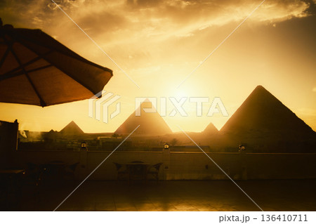 Vacation Sunset In A Resort Of Egypt Vacation Sunset In A Resort Of Egypt 136410711