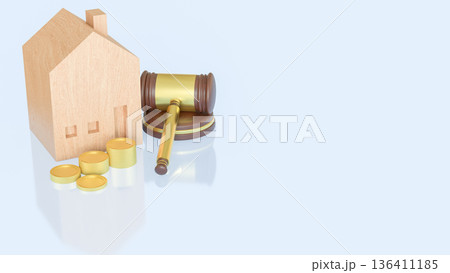 Real Estate Law and Property Investment Justice Concept 3d render. Real Estate Law and Property Investment Justice Concept 3d render. 136411185