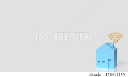 Smart Home Wireless Internet Connectivity Technology Concept 3d render. 136411189