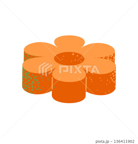 Spring Flower Candle Topper Illustration Spring Flower Candle Topper Illustration 136411902
