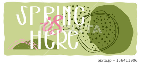 Spring Abstract Organic Lettering Banner 136411906