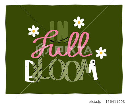 Spring Floral Lettering Illustration 136411908