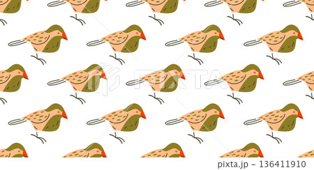 Spring Bird Seamless Pattern Design Spring Bird Seamless Pattern Design 136411910