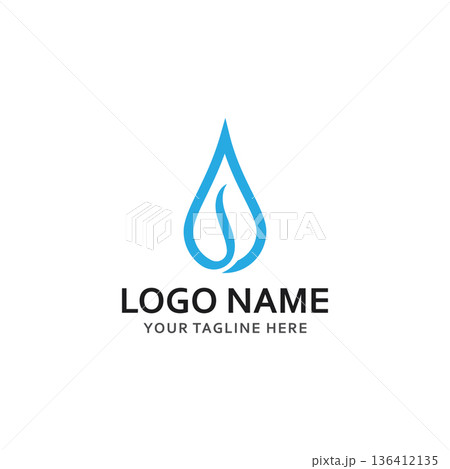 water drop with letter s logo vector icon 136412135
