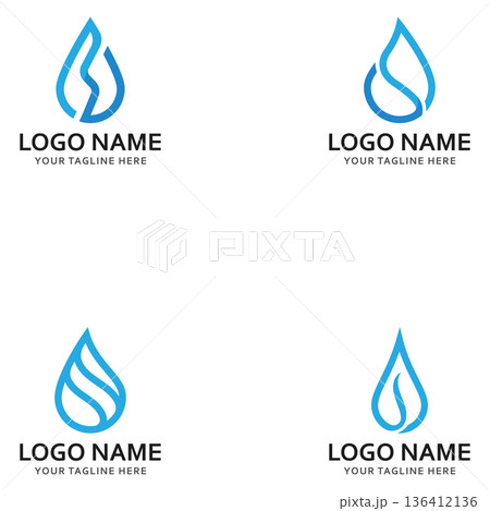 water drop with letter s logo vector icon 136412136