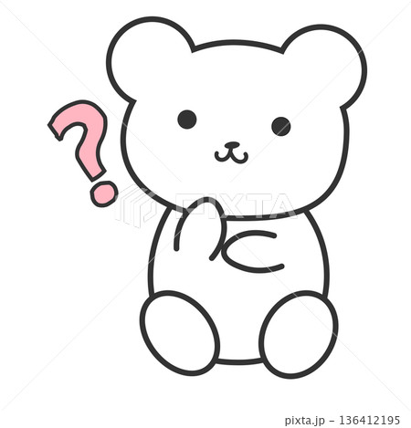 ピンクのクマ 悩み・はてな・質問のポーズ 不安や疑問の表現 透過PNG素材 ピンクのクマ 悩み・はてな・質問のポーズ 不安や疑問の表現 透過PNG素材 136412195