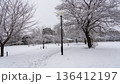 雪の降った日の都内の公園 136412197