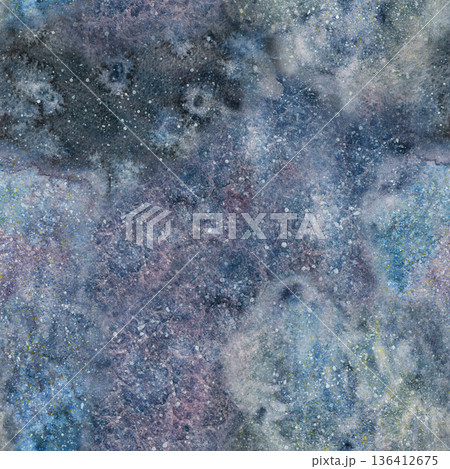 Seamless pattern, outer space. Watercolor illustration drawn by hand. Cosmic, space, universe. Design for textiles, paper, invitations, scrapbooking Seamless pattern, outer space. Watercolor illustration drawn by hand. Cosmic, space, universe. Design for textiles, paper, invitations, scrapbooking 136412675