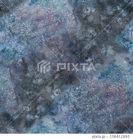 Seamless pattern, outer space. Watercolor illustration drawn by hand. Cosmic, space, universe. Design for textiles, paper, invitations, scrapbooking 136412693