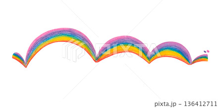 Jumping rainbow, hand drawn watercolor illustration. Drawing for scrapbooking, stickers, print. Summer, spectrum, colors, optics, joy 136412711