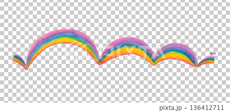Jumping rainbow, hand drawn watercolor illustration. Drawing for scrapbooking, stickers, print. Summer, spectrum, colors, optics, joy 136412711